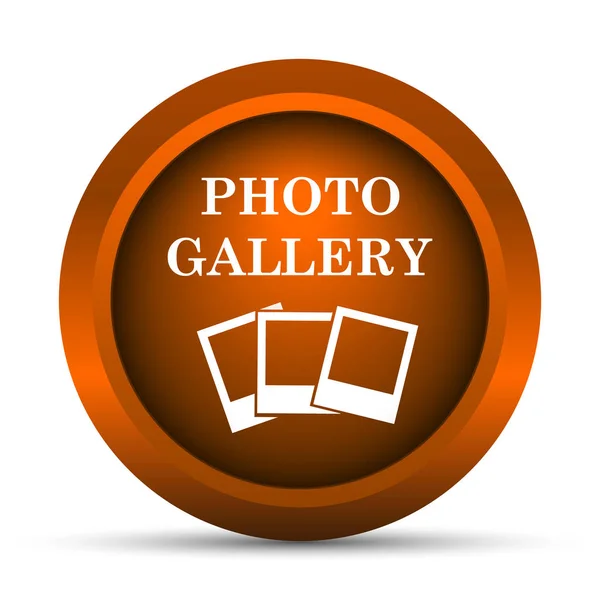 Foto Galerij Pictogram Internet Knop Witte Achtergrond — Stockfoto