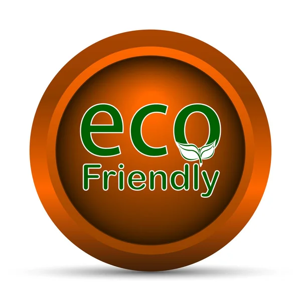 Eco Friendly Pictogram Internet Knop Witte Achtergrond — Stockfoto