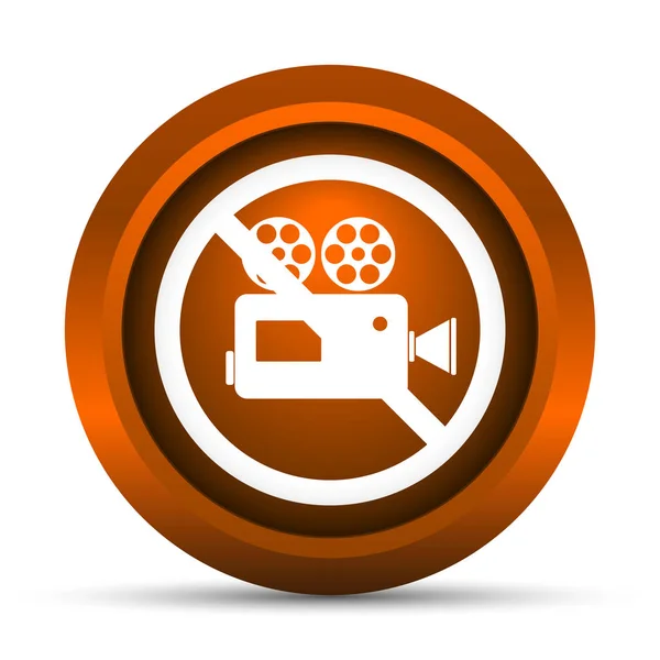 Εικονίδιο Απαγορευμένο Βίντεο Κάμερα Κουμπί Internet Άσπρο Φόντο — Φωτογραφία Αρχείου