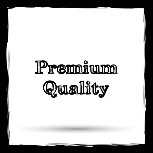 Premium Kalite Simgesi Beyaz Arka Plan Üzerinde Internet Düğme Anahat — Stok fotoğraf
