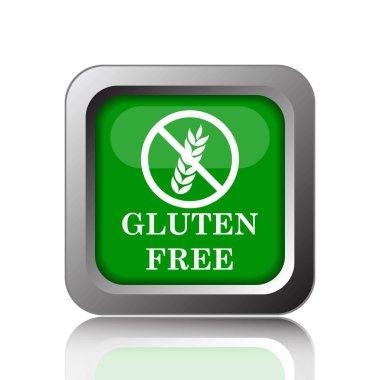 Gluten ücretsiz simge. Siyah arka plan üzerine Internet düğmesi