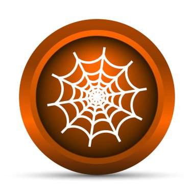 Örümcek web simgesi. Beyaz arka plan üzerinde Internet düğmesi