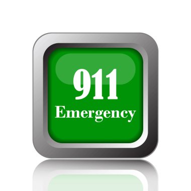 911 acil durum simgesi. Siyah arka plan üzerine Internet düğmesi
