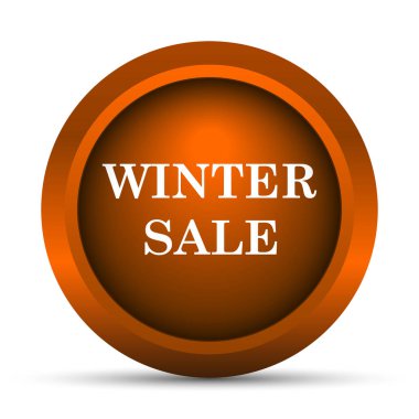 Kış satış simgesi. Beyaz arka plan üzerinde Internet düğmesi