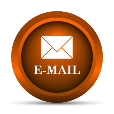 E-posta simgesi. Beyaz arka plan üzerinde Internet düğmesi