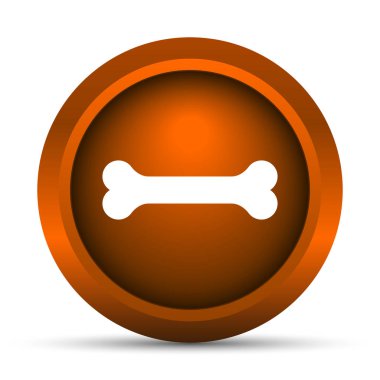 Kemik simgesi. Beyaz arka plan üzerinde Internet düğmesi