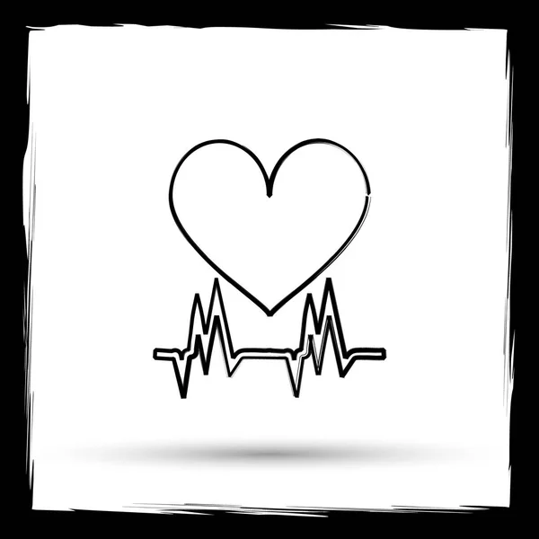 Kalp Simgesi Beyaz Arka Plan Üzerinde Internet Düğme Anahat Tasarım — Stok fotoğraf