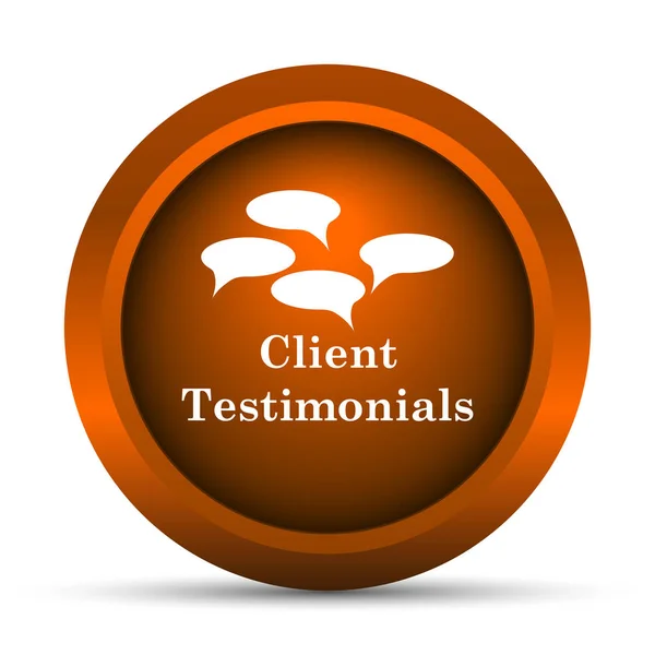 Client Testimonials Icon Internet Button White Background — Stock Photo, Image