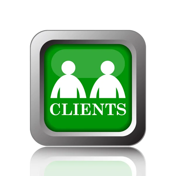 Clients Icon Internet Button Black Background — Stock Photo, Image