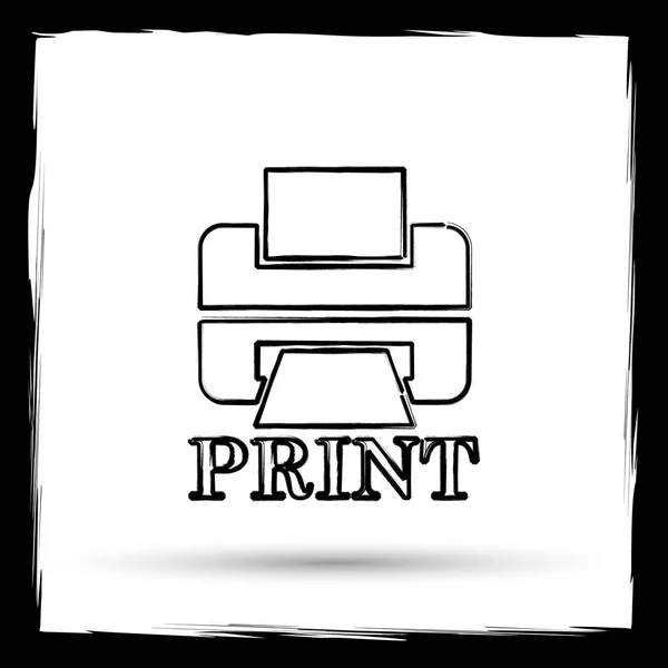 Tulostin sanalla PRINT-kuvake — kuvapankkivalokuva