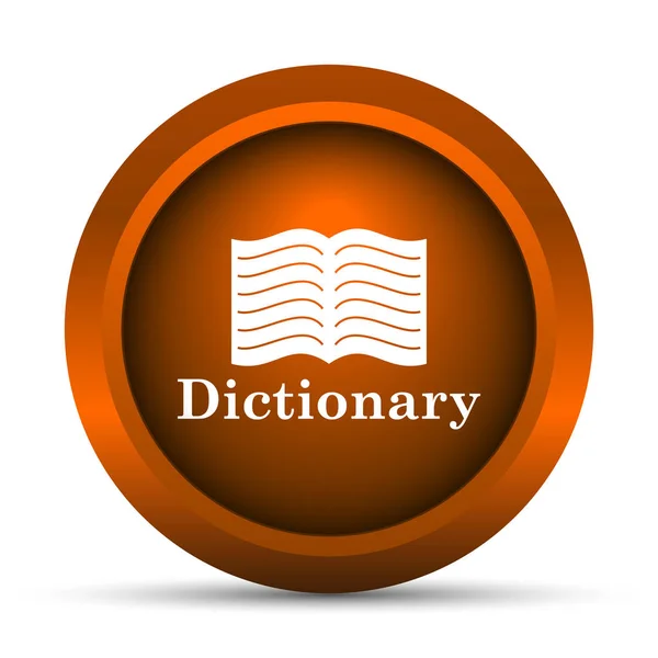 词典图标 白色背景上的互联网按钮 — 图库照片