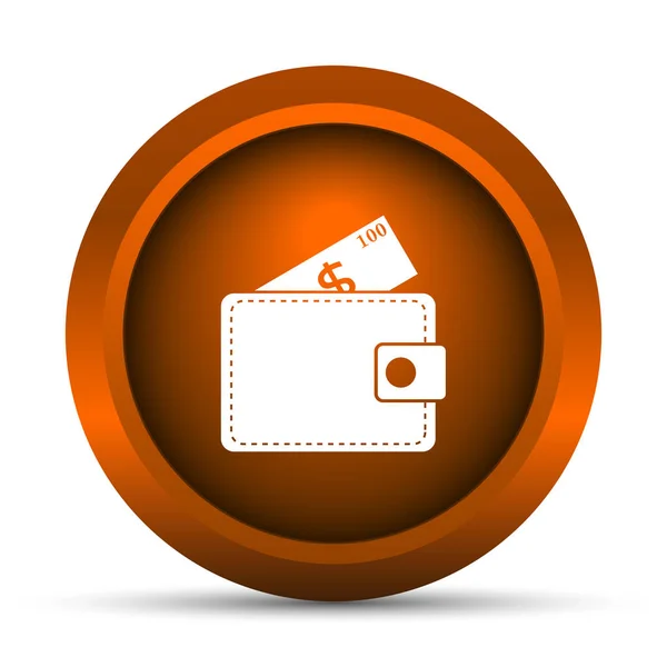 Brieftaschensymbol Internet Taste Auf Weißem Hintergrund — Stockfoto