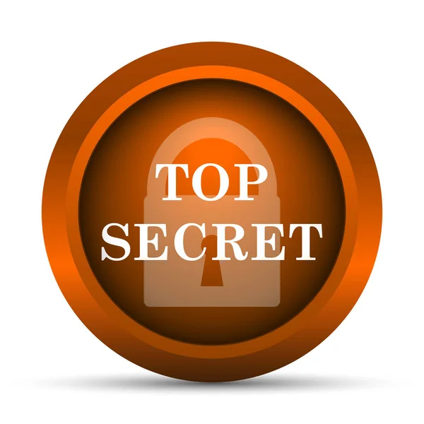 Icona Top Secret Pulsante Internet Sfondo Bianco — Foto Stock