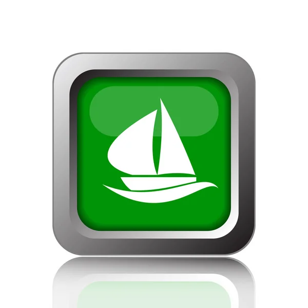 Sailboat Icon Internet Button Black Background — Stock Photo, Image