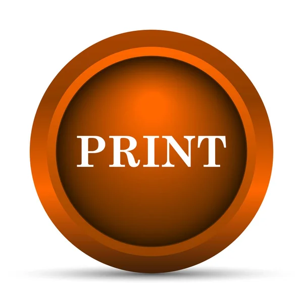 Print Icon Internet Button White Background — Stock Photo, Image