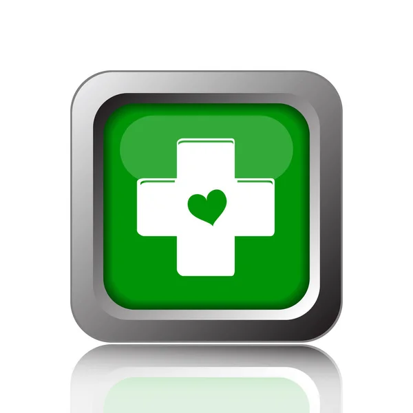 Cross Heart Icon Internet Button Black Background — Stock Photo, Image