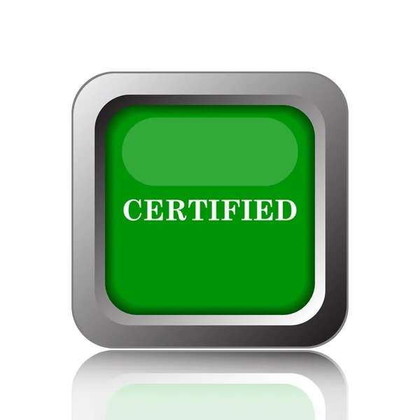 Certified Icon Internet Button Black Background — Stock Photo, Image