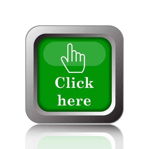 Click Here Icon Internet Button Black Background — Stock Photo, Image