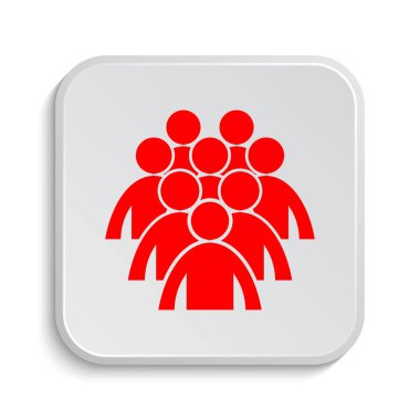 İnsanlar simge grubu. Beyaz arka plan üzerinde Internet düğmesi