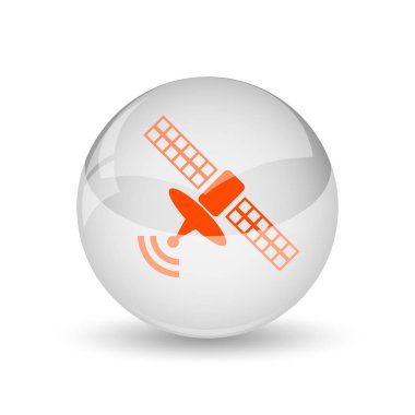 Anten simgesi. Beyaz arka plan üzerinde Internet düğmesi