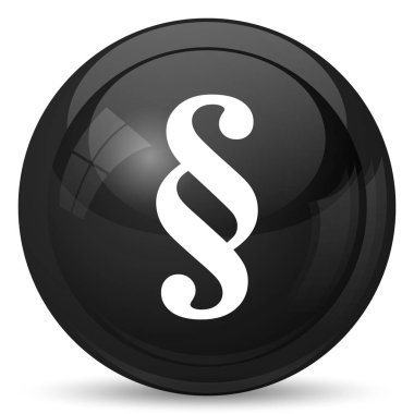 Paragraf simgesi. Beyaz arka plan üzerinde Internet düğmesi