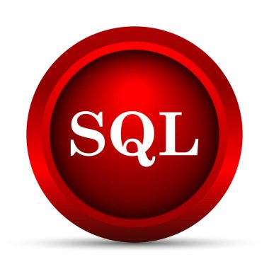 SQL simgesi. Beyaz arka plan üzerinde Internet düğmesi