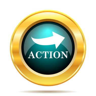 Eylem simgesi. Beyaz arka plan üzerinde Internet düğmesi