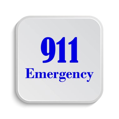 911 acil durum simgesi. Beyaz arka plan üzerinde Internet düğmesi