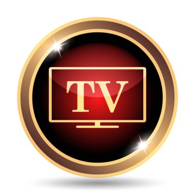 TV simgesi. Beyaz arka plan üzerinde Internet düğmesi