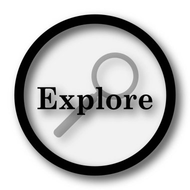 Simge keşfedin. Beyaz arka plan üzerinde Internet düğmesi