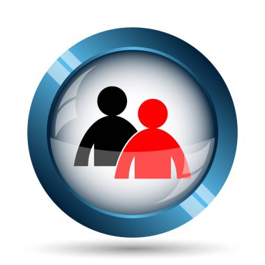 Danışmanlık simgesi. Beyaz arka plan üzerinde Internet düğmesi