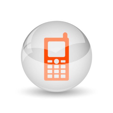 Hareket eden telefon simgesi. Beyaz arka plan üzerinde Internet düğmesi