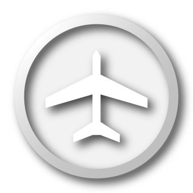 Uçak simgesi. Beyaz arka plan üzerinde Internet düğmesi