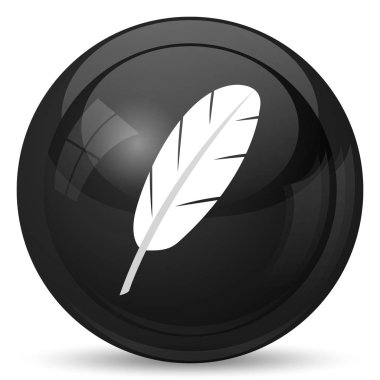 Tüy simgesi. Beyaz arka plan üzerinde Internet düğmesi