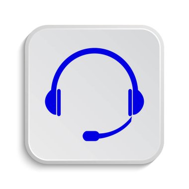 Kulaklık simgesi. Beyaz arka plan üzerinde Internet düğmesi