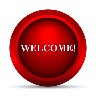 Hoş geldiniz simgesi. Beyaz arka plan üzerinde Internet düğmesi