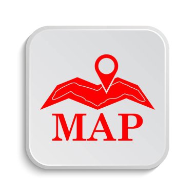 Harita simgesi. Beyaz arka plan üzerinde Internet düğmesi