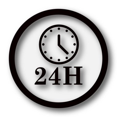 24h saat simgesi. Beyaz arka plan üzerinde Internet düğmesi