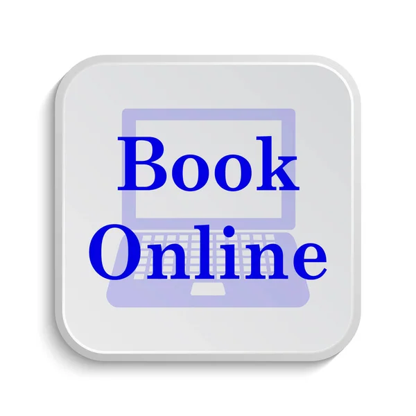 Ikona Knihy Online Internet Tlačítko Bílém Pozadí — Stock fotografie