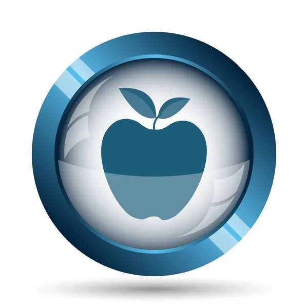Elma Simgesi Beyaz Arka Plan Üzerinde Internet Düğmesi — Stok fotoğraf