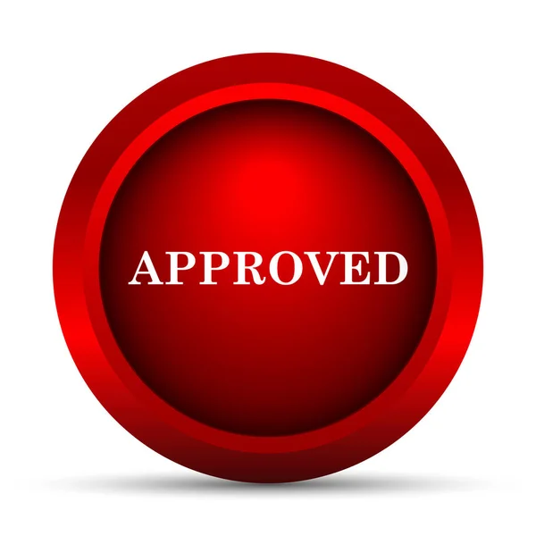 Approved Icon Internet Button White Background — Stock Photo, Image