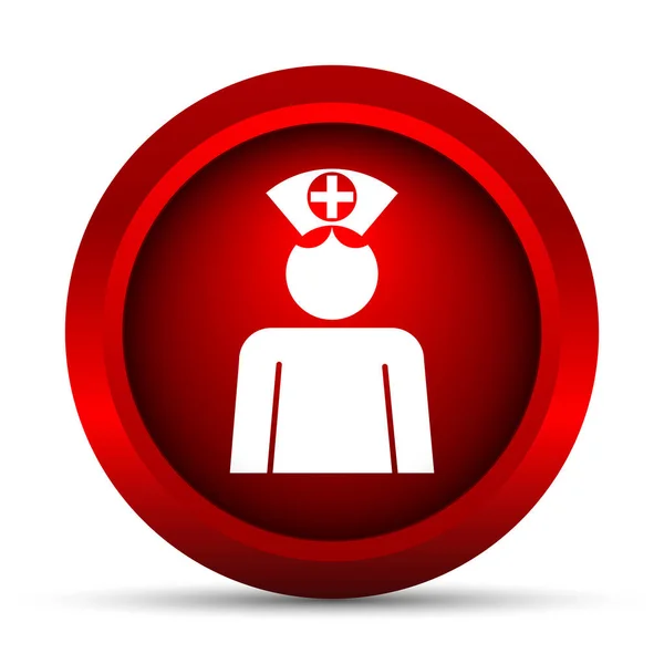 Nurse Icon Internet Button White Background — Stock Photo, Image