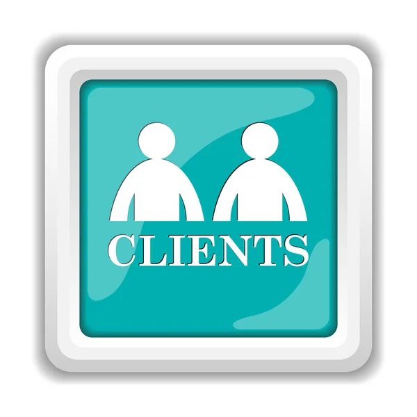 Clients Icon Internet Button White Background — Stock Photo, Image