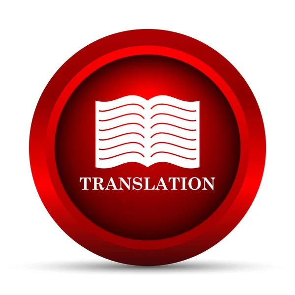 Icône Livre Traduction Bouton Internet Sur Fond Blanc — Photo