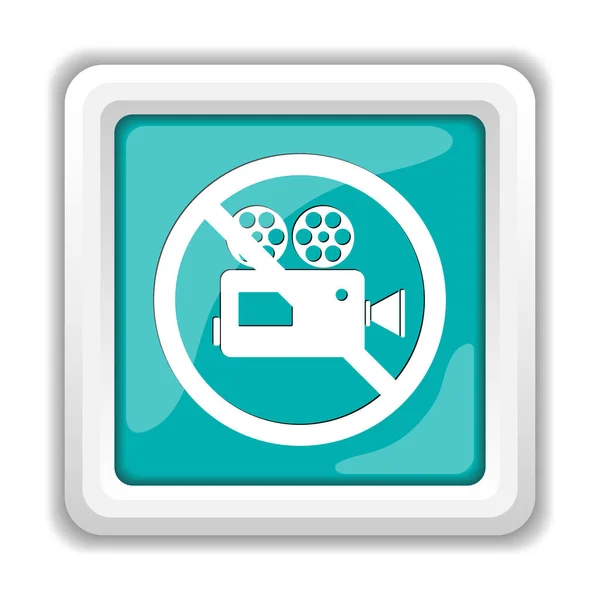 Icona Della Videocamera Proibita Pulsante Internet Sfondo Bianco — Foto Stock
