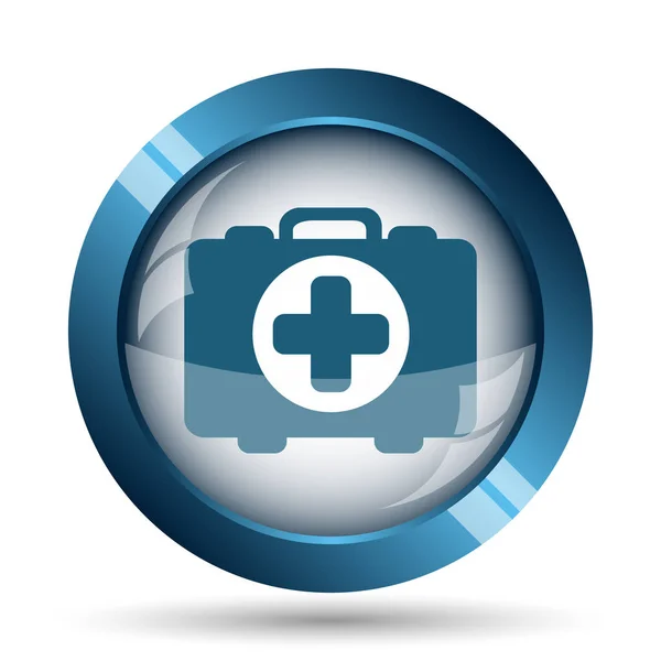 Ιατρική Τσάντα Εικονίδιο Κουμπί Internet Άσπρο Φόντο — Φωτογραφία Αρχείου