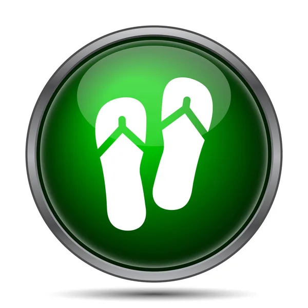 Slippers Pictogram Internet Knop Witte Achtergrond — Stockfoto