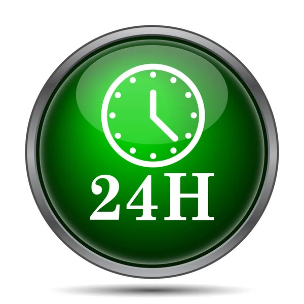 24H Clock Icon Internet Button White Background — Stock Photo, Image