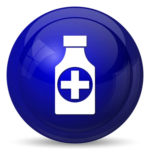 Pills Bottle Icon Internet Button White Background — Stock Photo, Image