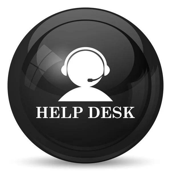 ヘルプデスクのアイコン 白い背景の上のインター ネット ボタン — ストック写真